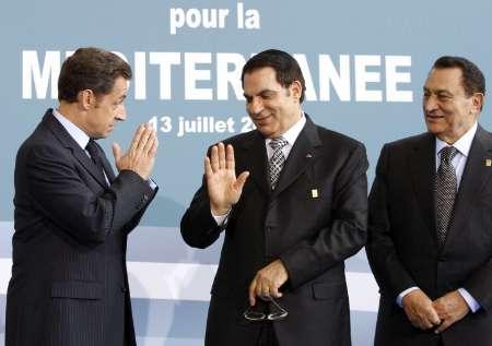 Le trio démocratique : Sarkozy, Ben Ali, Moubarak 